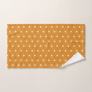 Toalha De Mão Padrão Egípcio Oriental Orange Beige Triskelion