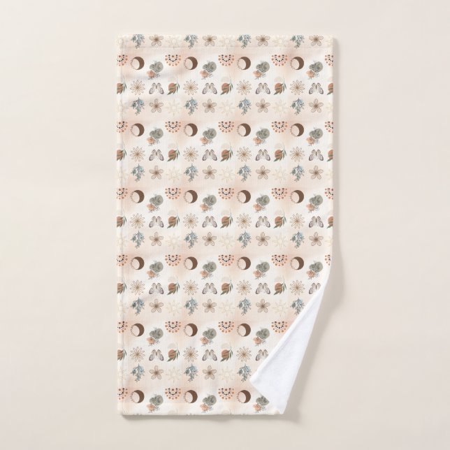 Toalha De Mão Padrão Floral Celestial Boho (Toalha de mão)