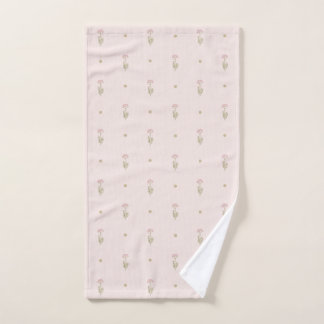 Toalha De Mão Padrão Minimalista de Flores Silvestres com Pontos