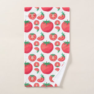 Toalha De Mão Padrão Vermelho De Tomate Tão Engraçado