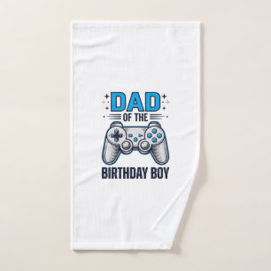 Toalha De Mão Pai do Menino Aniversariante Camisa de Gamer Desig
