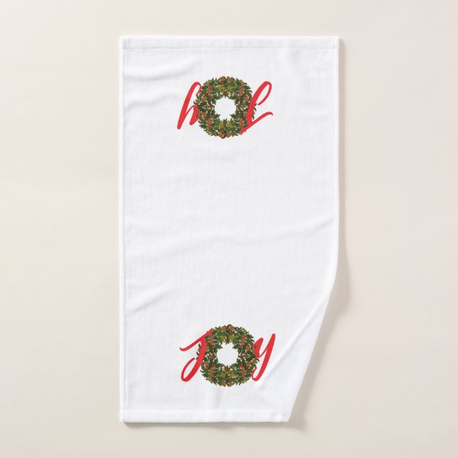 Toalha De Mão Paisley Christmas Wreath JOY Christmas (Toalha de mão)