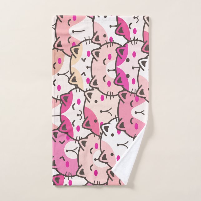 Toalha De Mão Patos Coloridos Engraçados De Gato (Toalha de mão)