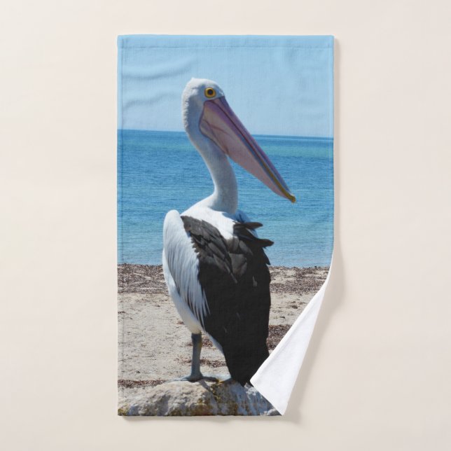 Toalha De Mão Pelican On Beach Rock, Mand Towel (Toalha de mão)