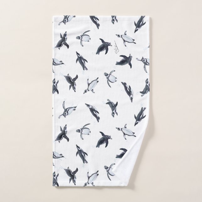 Toalha De Mão Penguin Squadron | Ocean Art Design (Toalha de mão)