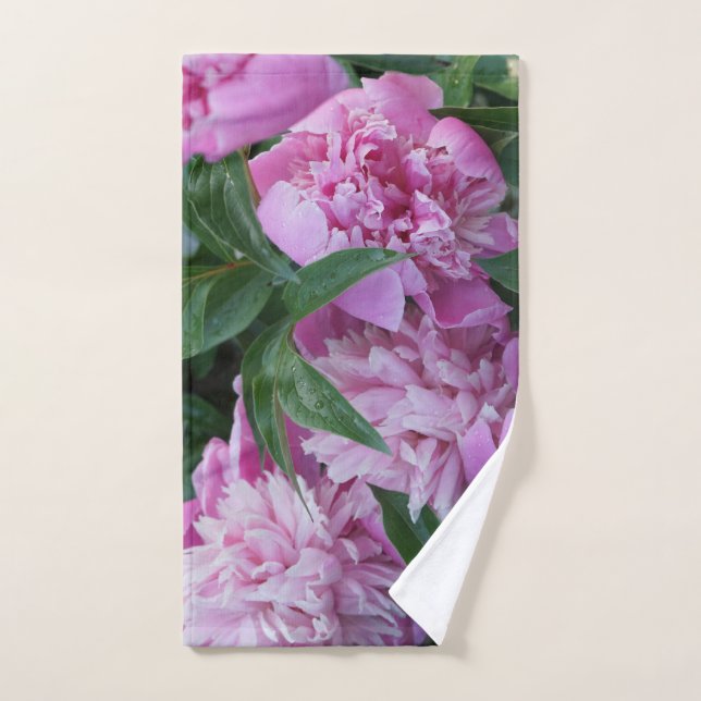 Toalha De Mão Peônias Rosa (Toalha de mão)