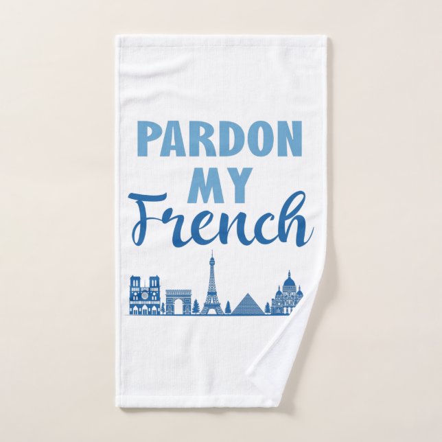 Toalha De Mão Perdão Meu Francês - Paris Skyline (Toalha de mão)