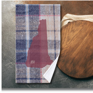 Toalha de mão personalizada xadrez de New Hampshir