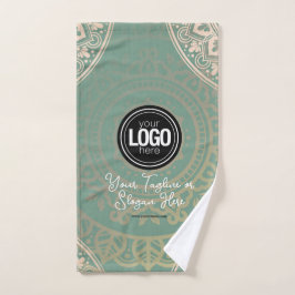 Toalha De Mão Personalizar logotipo de empresa | Ioga Verde Eleg