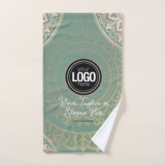 Toalha De Mão Personalizar logotipo de empresa | Ioga Verde Eleg