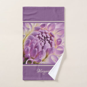 Toalha De Mão Personalize Purple Dahlia em Lavanda