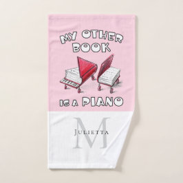 Toalha De Mão 🎶 Piano Livros Sobre Rodas Monograma Música Artís