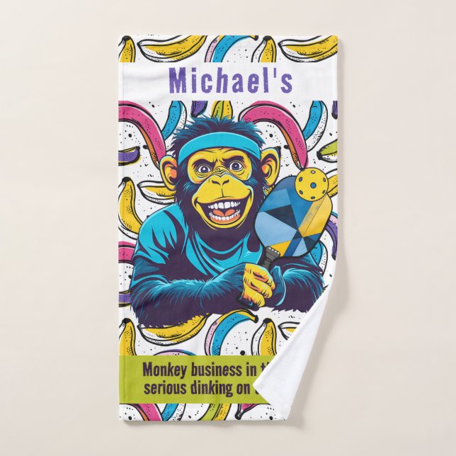 Toalha De Mão Pickleball A Fuga do Macaco Dinkin! (Toalha de mão)