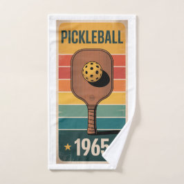 Toalha De Mão Pickleball Classic 1965 Paddle Poster Para Ventila