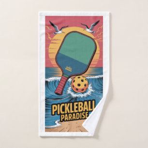 Toalha De Mão Pickleball Dinks & Bebidas Praia Vibe Gráfico