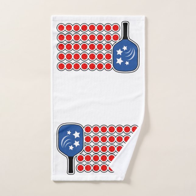 Toalha De Mão Pickleball Vermelho Branco Azul Bandeira Americana (Toalha de mão)