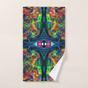 Toalha De Mão Pintura com torção de olhos e trippy