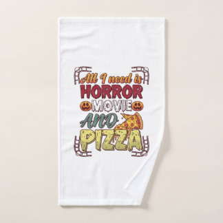 Toalha De Mão Pizza de Filme de Terror Halloween Abóbora Crânio 