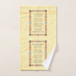 Toalha De Mão Poema de Ação de Graças do Autumn Song com Frontei