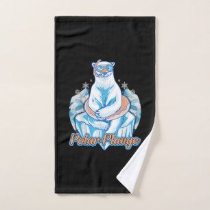 Toalha De Mão Polar Plunge Ice Jump Engraçado Urso Polar Nataç