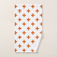 Polka laranja cruza em branco