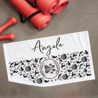 Toalha De Mão Posição Poderosa, Estressando A Gata De Yoga