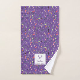Toalha De Mão Precioso Floral MAUVE Monograma para DEUS Gym