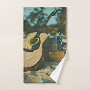 Toalha De Mão presente de amantes de guitarra de músico