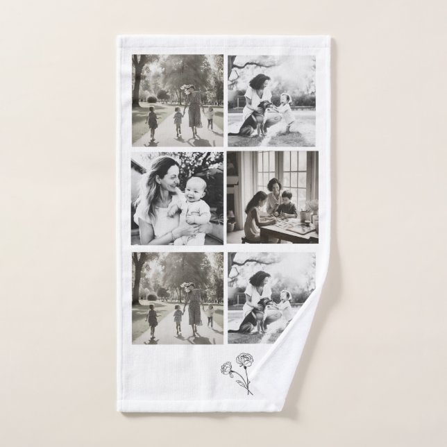 Toalha De Mão Presente Mínimo Elegante Floral Mãe (Toalha de mão)