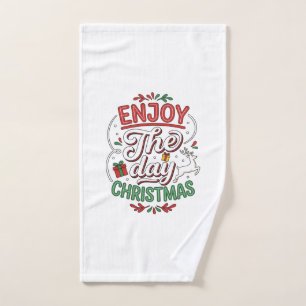 Toalha De Mão Presente Rena de Natal Aproveite o Dia