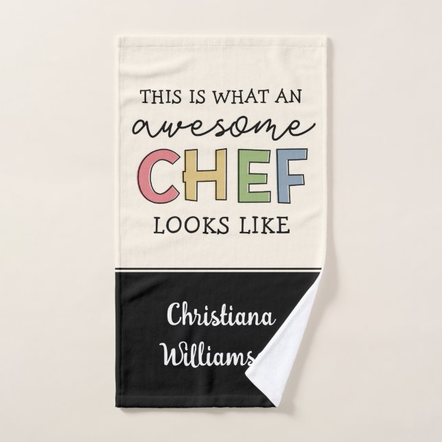 Toalha De Mão Presentes personalizados incríveis de chef | Melho (Toalha de mão)