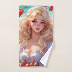 Toalha De Mão Princesa de morango