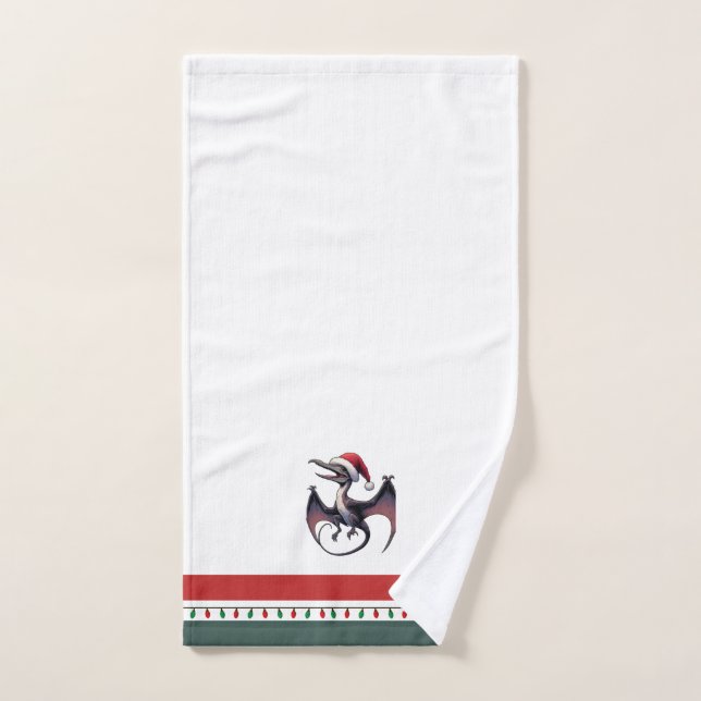 Toalha De Mão Pterodactyl de Natal (Toalha de mão)