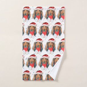 Toalha De Mão Raça de Cachorro Dachshund Natal