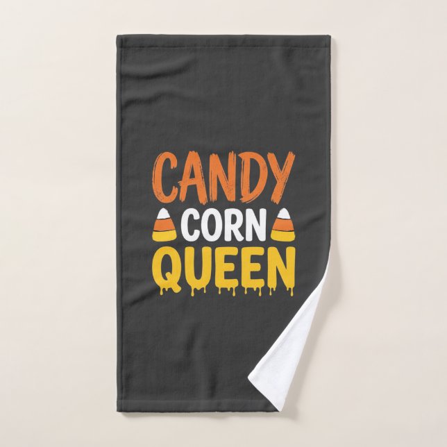 Toalha De Mão Rainha do Candy Corn Gráfico de Halloween_1 (Toalha de mão)