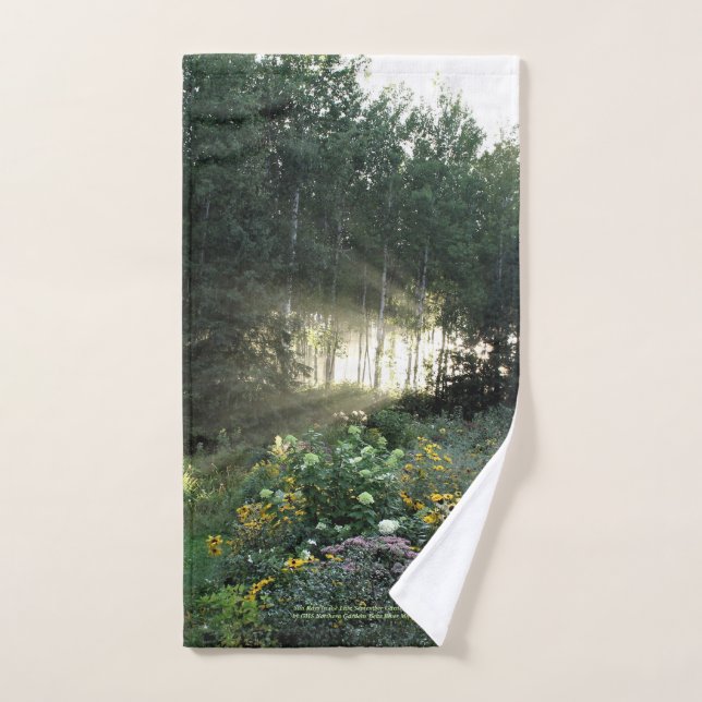 Toalha De Mão Raios do Sol nos Jardins da Época Tarde, Cheio (Toalha de mão)