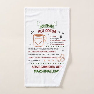 Toalha De Mão Receita de cacau quente de torre de Natal festiva