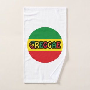 Toalha De Mão Reggae design com cores de sinalizador reggae