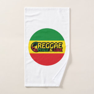 Toalha De Mão Reggage art com palavras positivas Peace and Love