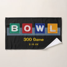 Retro Neon Sign 300 Game, Boliche Towel