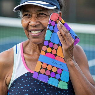 Toalha De Mão Retro Tiles Personalized | Dink Well