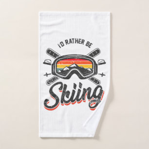 Toalha De Mão Retro Vintage Ski I'Preferencialmente estaria esqu