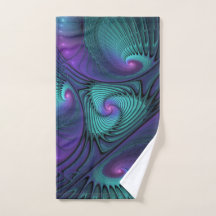 Roxo encontra Arte Fractal abstrato Turquesa moder
