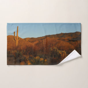 Toalha De Mão Saguaro Sunset I Arizona Desert Landscape