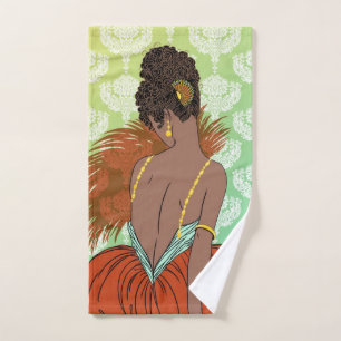 Toalha De Mão Senhora com damasco - BIANCA do art deco: Verão d