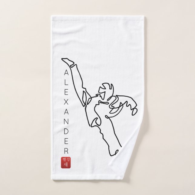 Toalha De Mão Serviette à main TAEKWONDO DWICHAGI back kick (Toalha de mão)