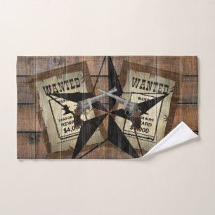 Toalha De Mão Símbolo Russo Texas Star Western Dual Pistols