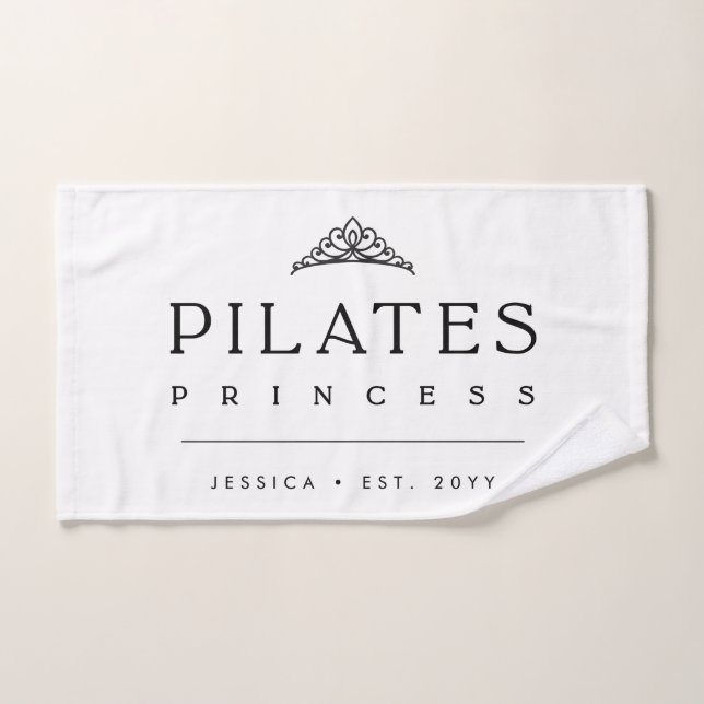 Toalha De Mão Simple Black Girly Personalized Pilates Princess (Toalha de mão)