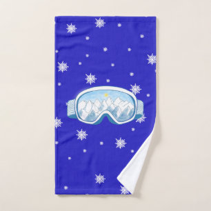 Toalha De Mão Ski Goggles Snowflake Dance