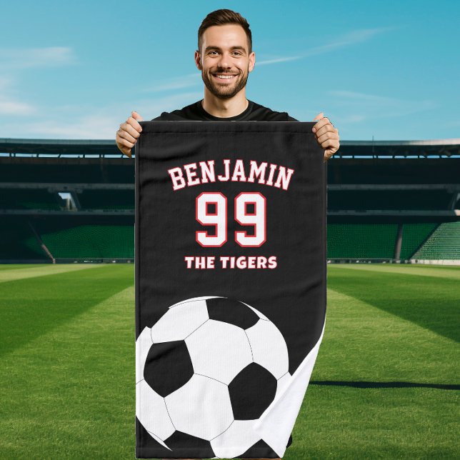 Toalha De Mão Soccer football sports towel, coach bath towel (Criador carregado)